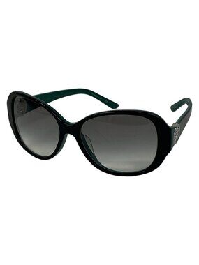 Bulgari Black Gradient Shield Sunglasses with Silver Accents Bvlgari Black Gradient 6030-B Crystals Shield Sunglasses  main image 3